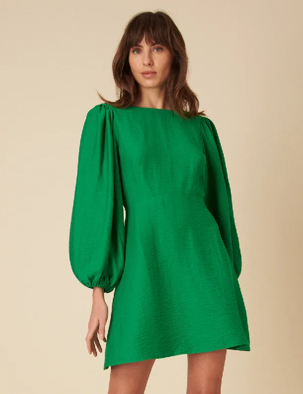 Mini dresses with abstract prints for an artistic look Green Balloon Sleeve Zora Mini Dress Mini dresses with abstract prints for an artistic look Green Balloon Sleeve Zora Mini Dress