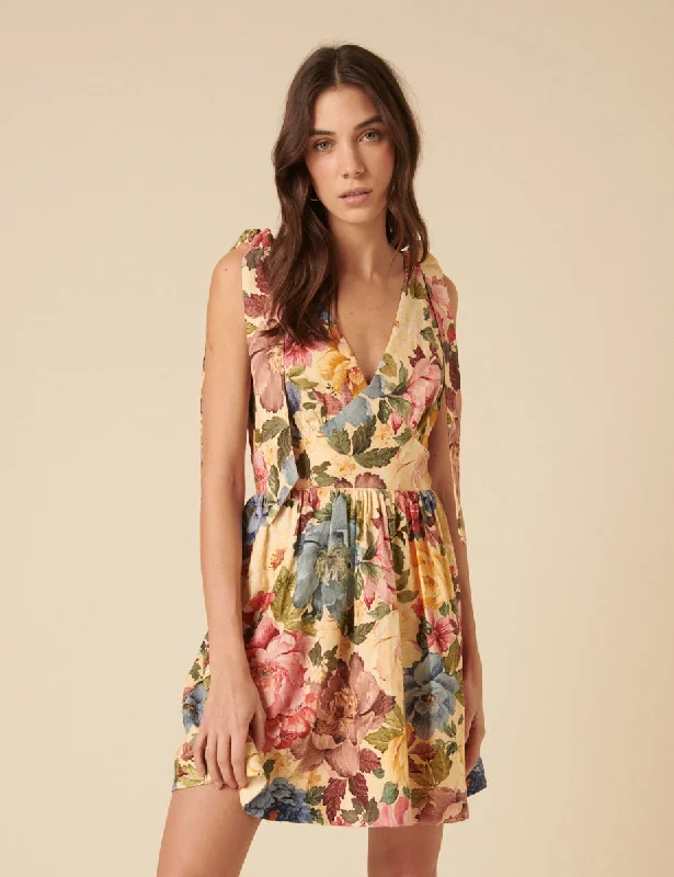 Mini dresses with geometric prints for a modern aesthetic Yellow Floral Linen-blend Coen Mini Dress Mini dresses with geometric prints for a modern aesthetic Yellow Floral Linen-blend Coen Mini Dress