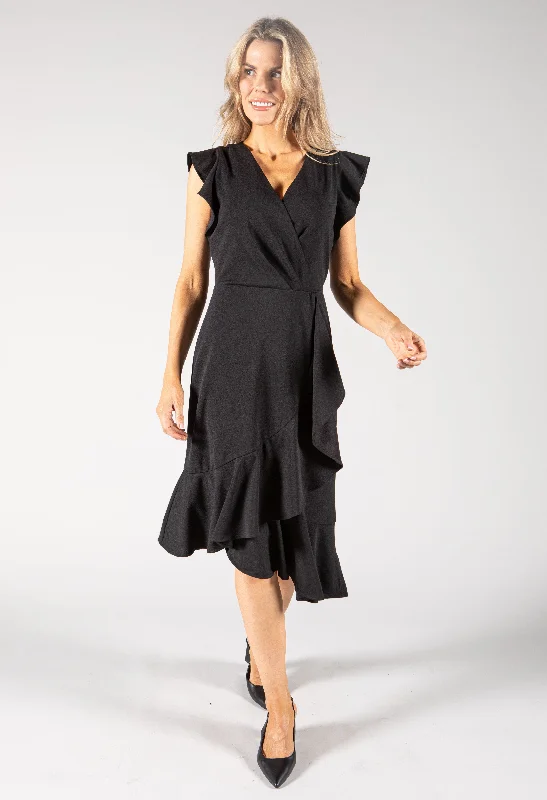 Midi dresses with bow accents for a sweet and charming look Ruffle Midi Dress