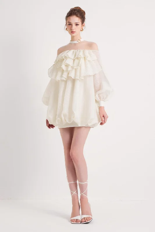 Velvet mini dresses for autumn weddings Donna Blouson Ruffle Layer Organza Mini Dress Velvet mini dresses for autumn weddings Donna Blouson Ruffle Layer Organza Mini Dress