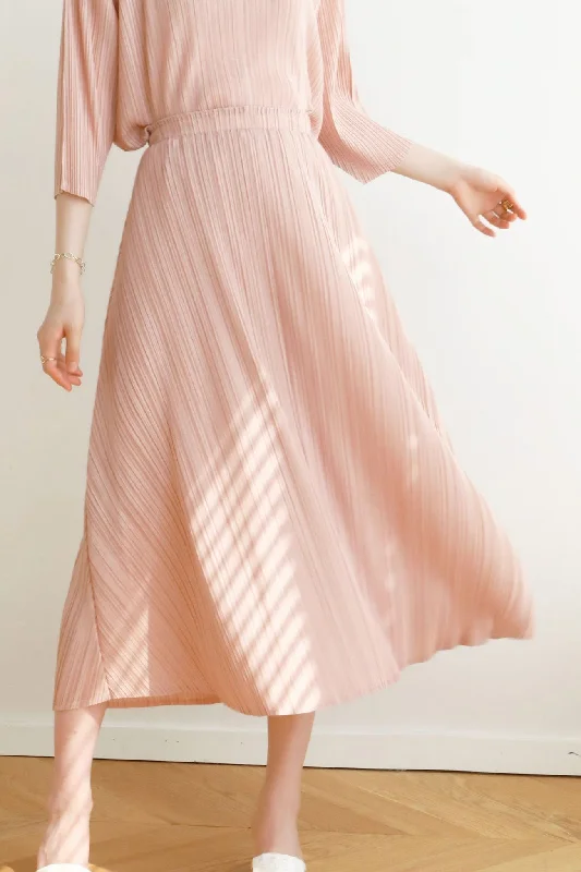 Midi dresses with satin - finish fabrics for a luxurious feel Solid Color Full Pleated High Waist Skirt Midi dresses with satin - finish fabrics for a luxurious feel Solid Color Full Pleated High Waist Skirt