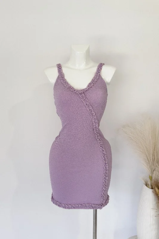 Midi dresses with denim fabric for a casual yet stylish day out Purple Mini Dress - SAMPLE SALE Midi dresses with denim fabric for a casual yet stylish day out Purple Mini Dress - SAMPLE SALE