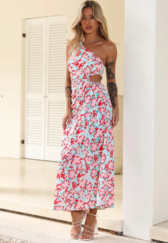 Midi dresses with sheer panels for a touch of allure ZERANE MAXI DRESS -FLORAL