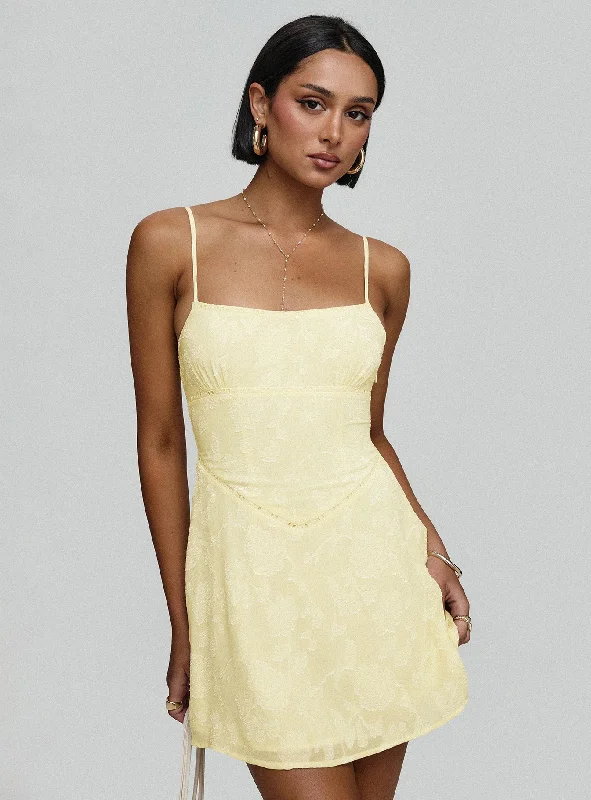 Mini dresses with wrap - around styles South Of France Mini Dress Yellow