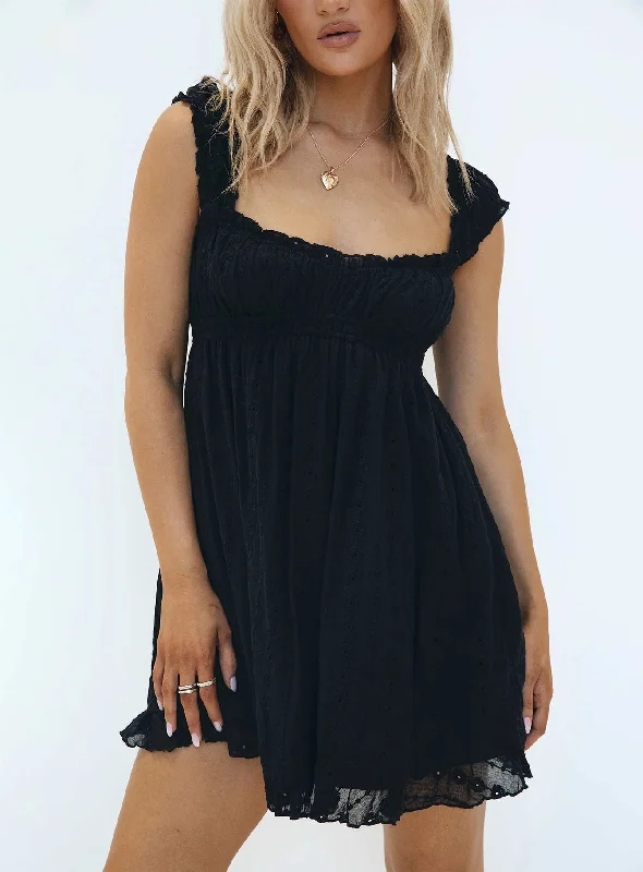 Mini dresses with abstract prints for an artistic look Carlita Mini Dress Black