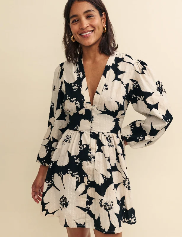 Satin mini dresses for a luxurious feel Cream Floral Long Sleeve Starlight Mini Dress Satin mini dresses for a luxurious feel Cream Floral Long Sleeve Starlight Mini Dress