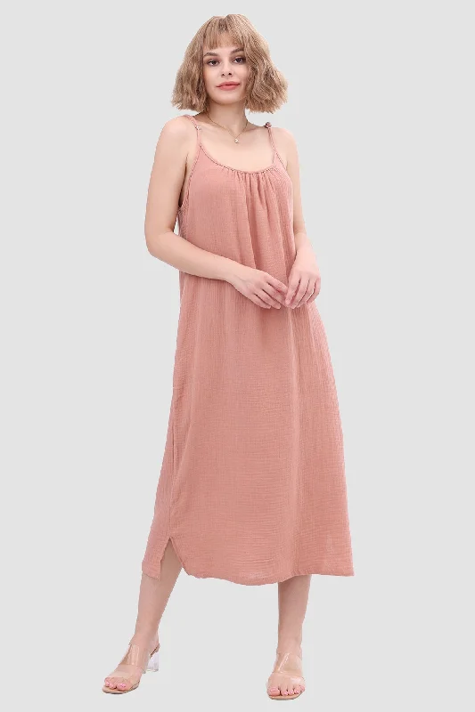 Midi dresses with animal prints for a bold and confident appearance Pure Cotton Suspender Dress Midi dresses with animal prints for a bold and confident appearance Pure Cotton Suspender Dress