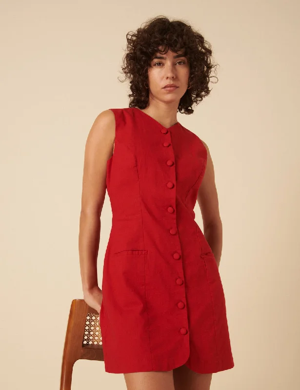 Mini dresses with cold - shoulder designs Red Tailored Yana Mini Dress