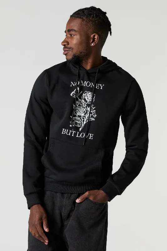 No Money But Love Graphic Fleece Hoodie