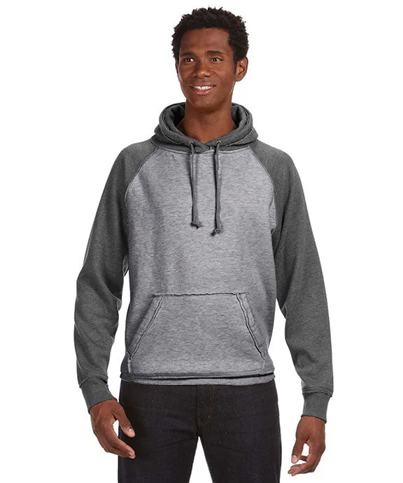 JA8885 - J America Adult Vintage Heather Pullover Hooded Sweatshirt | Smoke/Charcoal Heather JA8885 - J America Adult Vintage Heather Pullover Hooded Sweatshirt | Smoke/Charcoal Heather