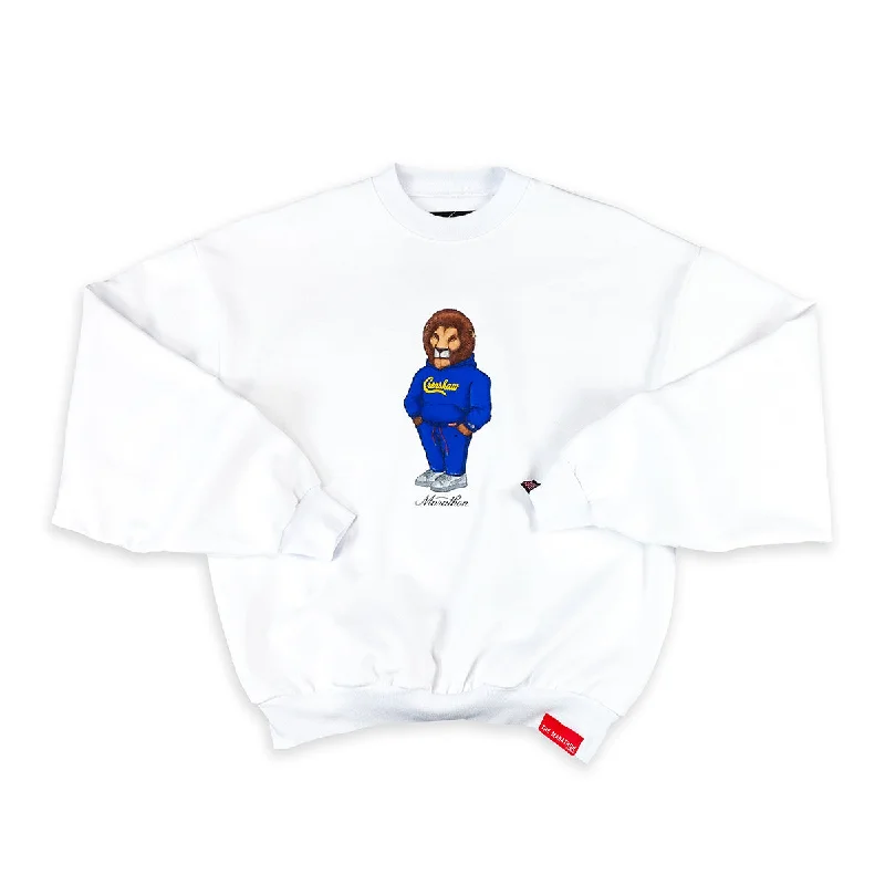 Leo The Marathon Lion (Crenshaw Hoodie) Crewneck - White