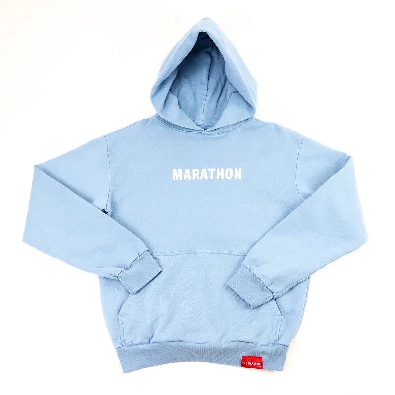 Marathon Leisure Hoodie - Light Blue/White