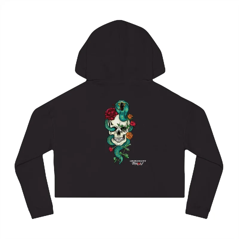 Women’s Color Snake & Skull Cropped Hoodie