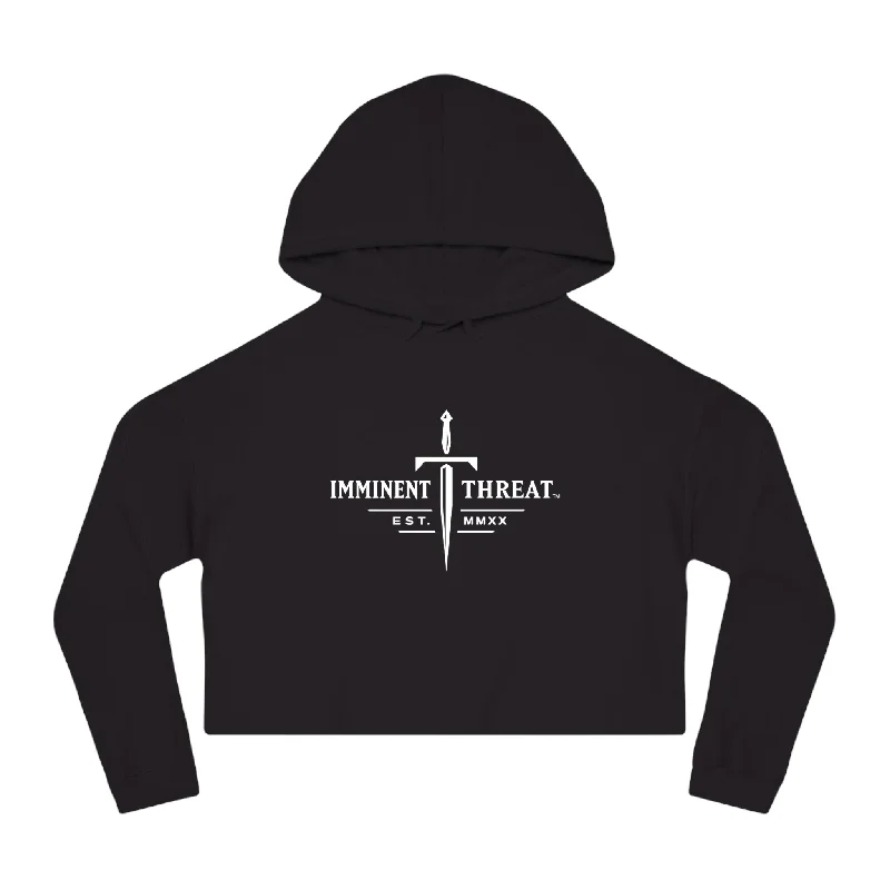 Women’s White Dagger Cropped Hoodie