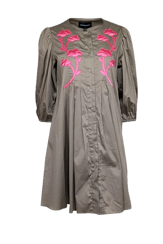 Wrap - Style Women Dress with Adjustable Fit for All Body Types Wrap - Style Women Dress with Adjustable Fit for All Body Types Cynthia Rowley - Khaki & Pink Embroidered Detail Dress Sz XS Wrap - Style Women Dress with Adjustable Fit for All Body Types Wrap - Style Women Dress with Adjustable Fit for All Body Types Cynthia Rowley - Khaki & Pink Embroidered Detail Dress Sz XS