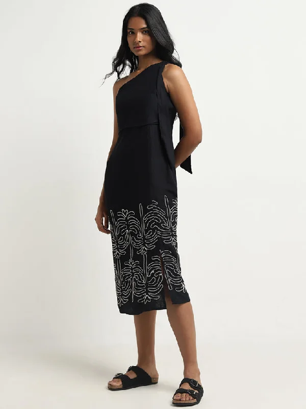 Mini Women Dress with a Short Hem for a Young and Trendy Style Mini Women Dress with a Short Hem for a Young and Trendy Style LOV Black Embroidered One-Shoulder Dress Mini Women Dress with a Short Hem for a Young and Trendy Style Mini Women Dress with a Short Hem for a Young and Trendy Style LOV Black Embroidered One-Shoulder Dress