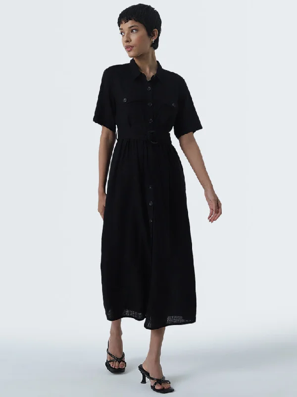 Lace - Embellished Women Dress for an Elegant and Sophisticated Appearance Lace - Embellished Women Dress for an Elegant and Sophisticated Appearance LOV Black Shirt Dress with Belt Lace - Embellished Women Dress for an Elegant and Sophisticated Appearance Lace - Embellished Women Dress for an Elegant and Sophisticated Appearance LOV Black Shirt Dress with Belt