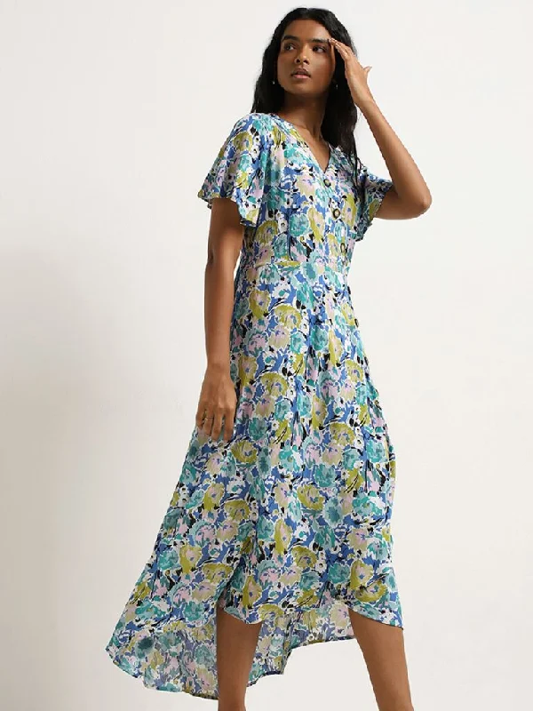 Wrap - Style Women Dress with Adjustable Fit for All Body Types Wrap - Style Women Dress with Adjustable Fit for All Body Types LOV Multicolour Floral Printed Cotton Asymmetric Dress Wrap - Style Women Dress with Adjustable Fit for All Body Types Wrap - Style Women Dress with Adjustable Fit for All Body Types LOV Multicolour Floral Printed Cotton Asymmetric Dress