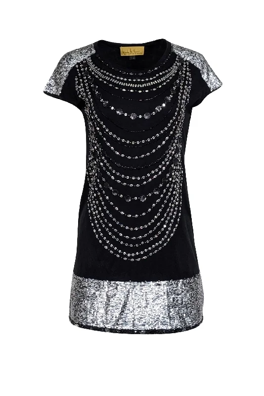 Halter Neck Women Dress to Show Off the Shoulders and Neckline Halter Neck Women Dress to Show Off the Shoulders and Neckline Nicole Miller - Black w/ Silver Sequin Detail Mini Dress Sz S Halter Neck Women Dress to Show Off the Shoulders and Neckline Halter Neck Women Dress to Show Off the Shoulders and Neckline Nicole Miller - Black w/ Silver Sequin Detail Mini Dress Sz S