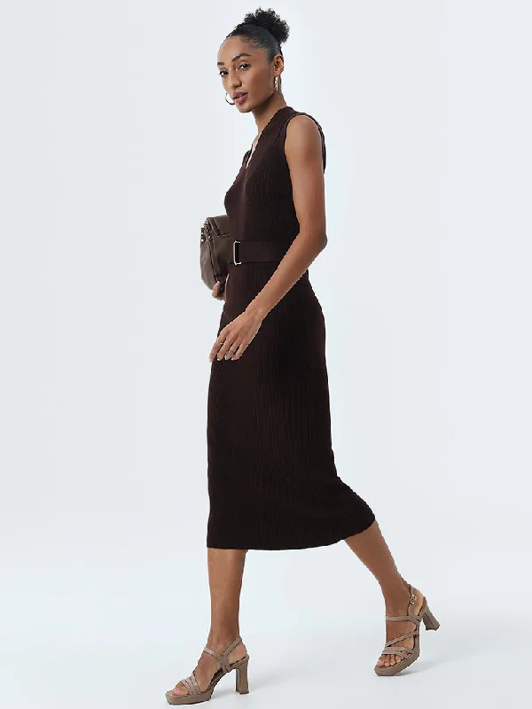 Mermaid - Style Women Dress with a Fitted Silhouette for Special Occasions Mermaid - Style Women Dress with a Fitted Silhouette for Special Occasions Wardrobe Brown Bodycon Dress with Belt Mermaid - Style Women Dress with a Fitted Silhouette for Special Occasions Mermaid - Style Women Dress with a Fitted Silhouette for Special Occasions Wardrobe Brown Bodycon Dress with Belt