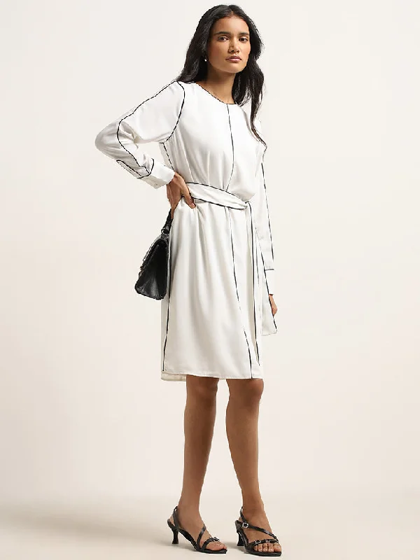 Off - the - Shoulder Women Dress for a Romantic and Feminine Look Off - the - Shoulder Women Dress for a Romantic and Feminine Look Wardrobe Ivory A-Line Dress with Belt Off - the - Shoulder Women Dress for a Romantic and Feminine Look Off - the - Shoulder Women Dress for a Romantic and Feminine Look Wardrobe Ivory A-Line Dress with Belt