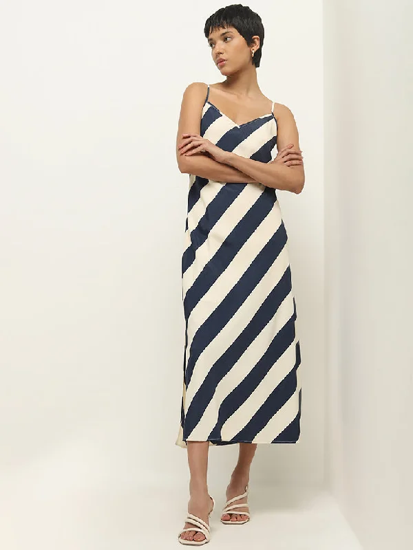 Halter Neck Women Dress to Show Off the Shoulders and Neckline Halter Neck Women Dress to Show Off the Shoulders and Neckline Wardrobe Navy Striped Design Slip Dress Halter Neck Women Dress to Show Off the Shoulders and Neckline Halter Neck Women Dress to Show Off the Shoulders and Neckline Wardrobe Navy Striped Design Slip Dress