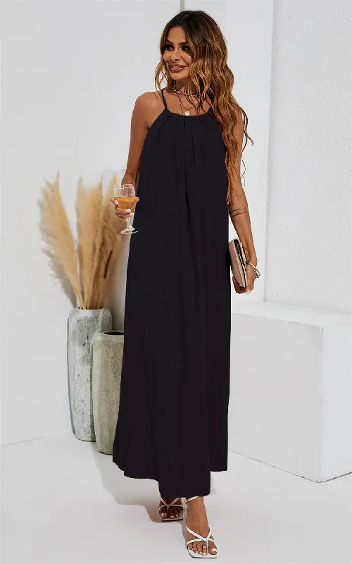 Cold Shoulder Maxi Dress In Black