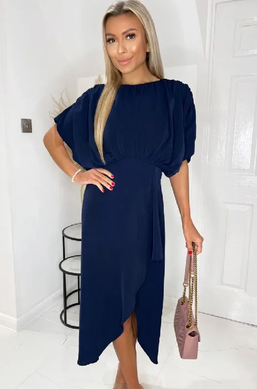 Millie Navy Batwing Detail Dress