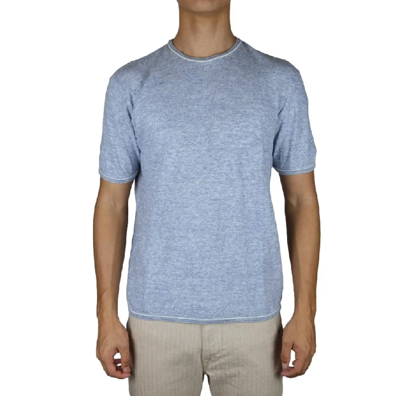Loop & Weft Super Slub Edge Piping Crewneck Tee (Heather Blue)