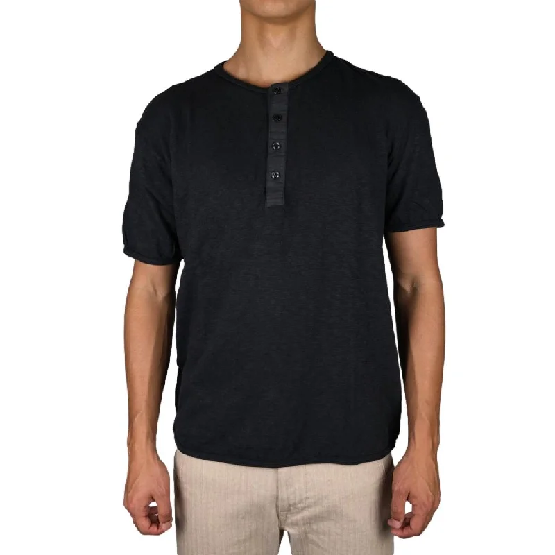 Loop & Weft Super Slub Henley (Black)