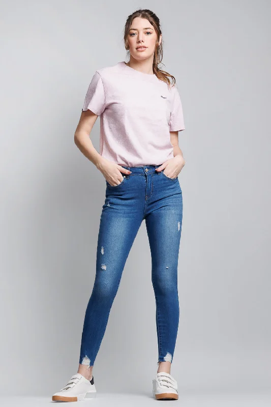 High Rise Ankle Skinny Jeans