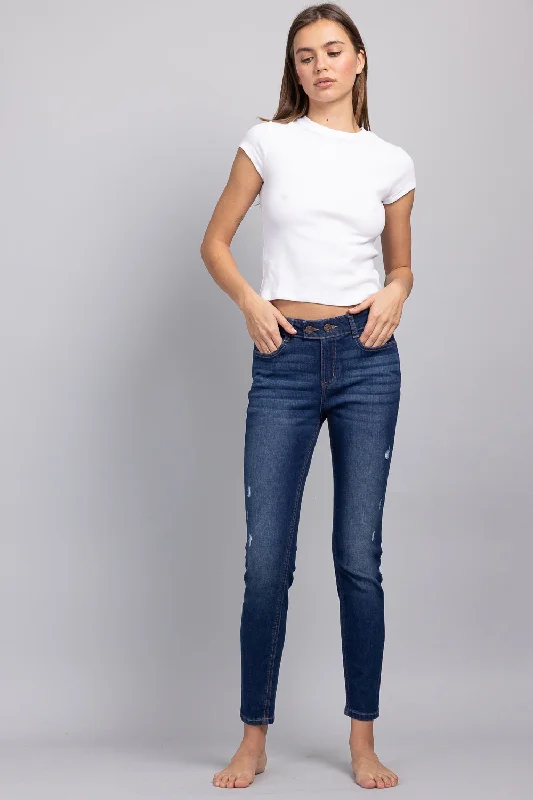 2 Button Ankle Skinny Jeans
