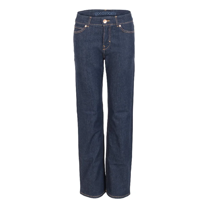 Womens Regular Straight Jeans - Raw One Wash