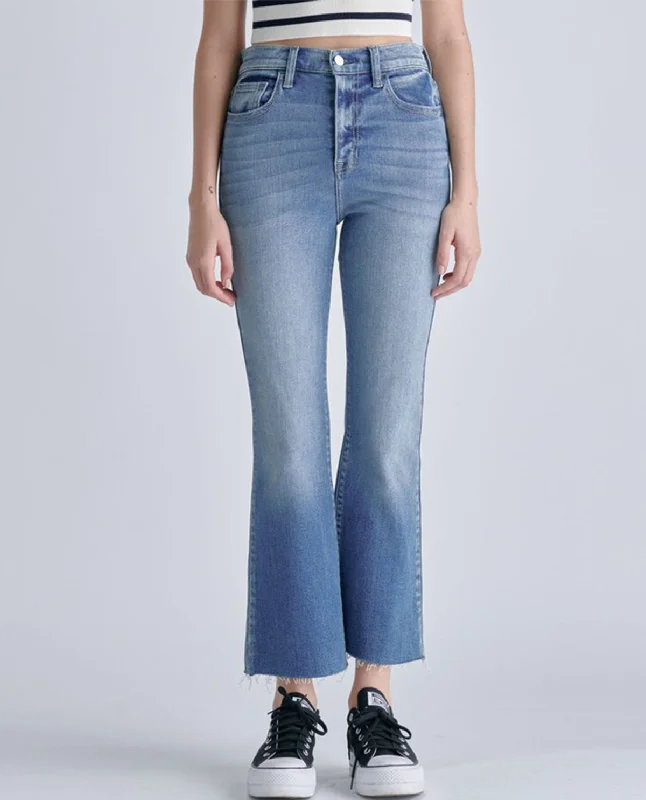 Women's spring - fresh floral pants Skinny women jeans with a form - fitting design Cello High Rise Crop Flare Jeans Women's spring - fresh floral pants Skinny women jeans with a form - fitting design Cello High Rise Crop Flare Jeans