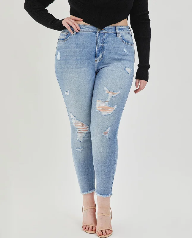 Women's pants for garden parties Colored women jeans in vibrant hues like red and yellow Cello PLUS Mid-Rise Crop Skinny with Fray Hem Jeans Women's pants for garden parties Colored women jeans in vibrant hues like red and yellow Cello PLUS Mid-Rise Crop Skinny with Fray Hem Jeans