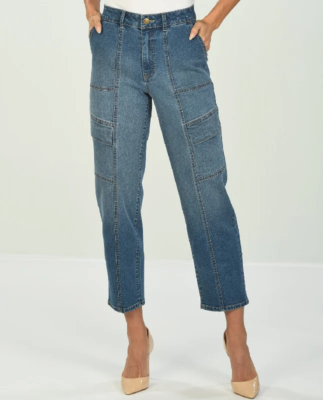 Women's pants with wrinkle - resistant material Cargo women jeans with multiple pockets for added functionality D Jeans Utility Ankle Jean Women's pants with wrinkle - resistant material Cargo women jeans with multiple pockets for added functionality D Jeans Utility Ankle Jean
