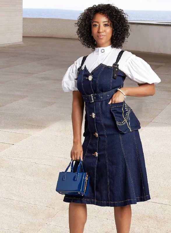 Women's eco - friendly organic pants Mom jeans for a nostalgic and casual look DV Jeans - 8453 - Soft Stretch Denim Dress With Embroidered Pockets, Silver Trim and Belt Women's eco - friendly organic pants Mom jeans for a nostalgic and casual look DV Jeans - 8453 - Soft Stretch Denim Dress With Embroidered Pockets, Silver Trim and Belt