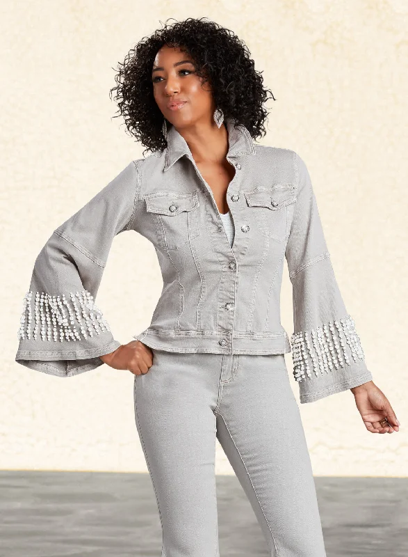 Women's pants for job interviews Skinny women jeans with a form - fitting design DV Jeans - 8458J- Premium Soft Stretch Denim Jacket Trimmed with Pearls Women's pants for job interviews Skinny women jeans with a form - fitting design DV Jeans - 8458J- Premium Soft Stretch Denim Jacket Trimmed with Pearls