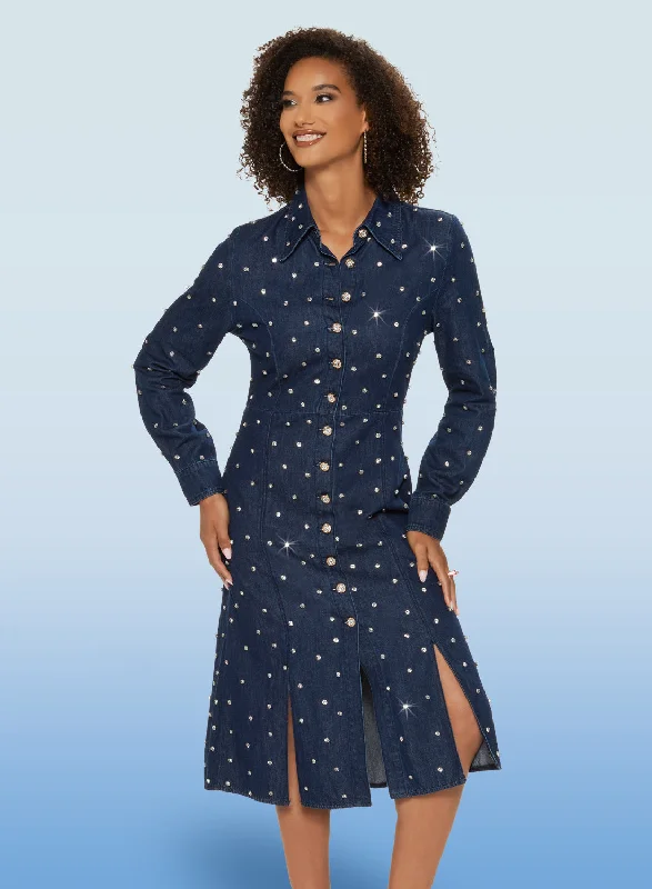 Women's polka - dot dressy pants Distressed women jeans for a trendy and edgy look DV Jeans - 8475 - Dark Blue Stretch Denim Rhinestone Embellished Dress Women's polka - dot dressy pants Distressed women jeans for a trendy and edgy look DV Jeans - 8475 - Dark Blue Stretch Denim Rhinestone Embellished Dress