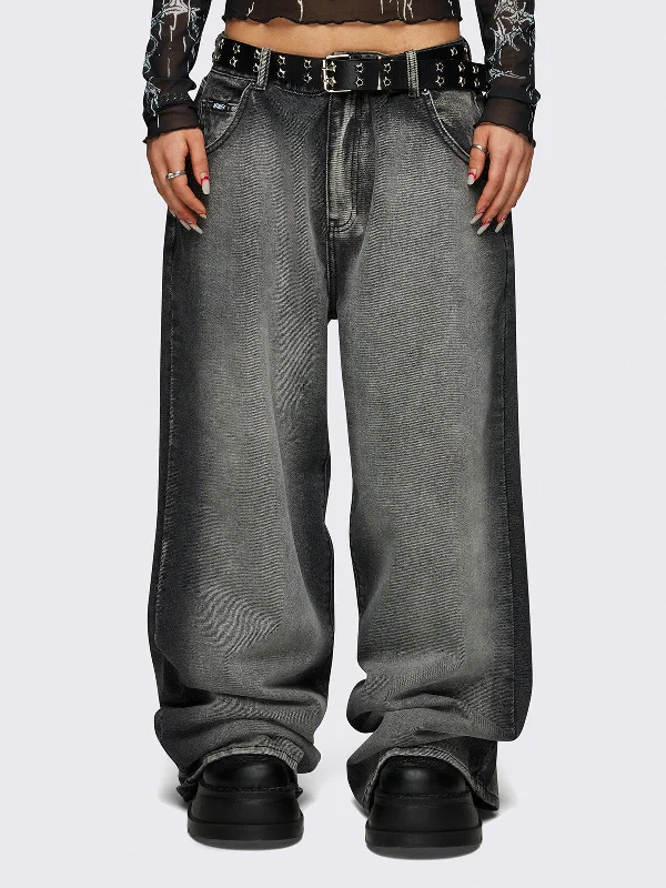 Women's striped business pants Bootcut women jeans to complement various shoe styles Glen Baggy Jeans Women's striped business pants Bootcut women jeans to complement various shoe styles Glen Baggy Jeans