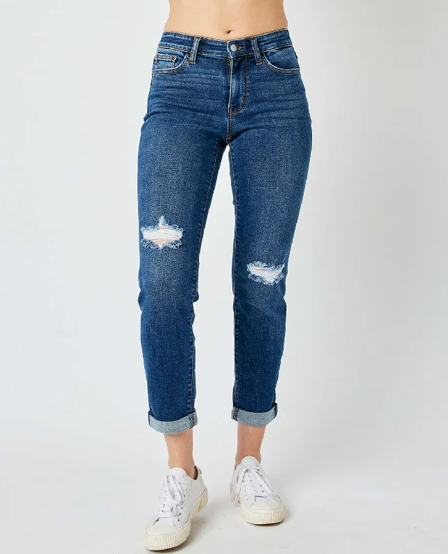 Women's pants for family gatherings Embroidered women jeans with intricate patterns Judy Blue Mid Rise Destroy Slim Jeans Women's pants for family gatherings Embroidered women jeans with intricate patterns Judy Blue Mid Rise Destroy Slim Jeans