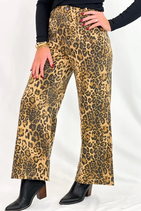 Women's pants with wrinkle - resistant material Cargo women jeans with multiple pockets for added functionality Leopard Wide Leg Pants Women's pants with wrinkle - resistant material Cargo women jeans with multiple pockets for added functionality Leopard Wide Leg Pants