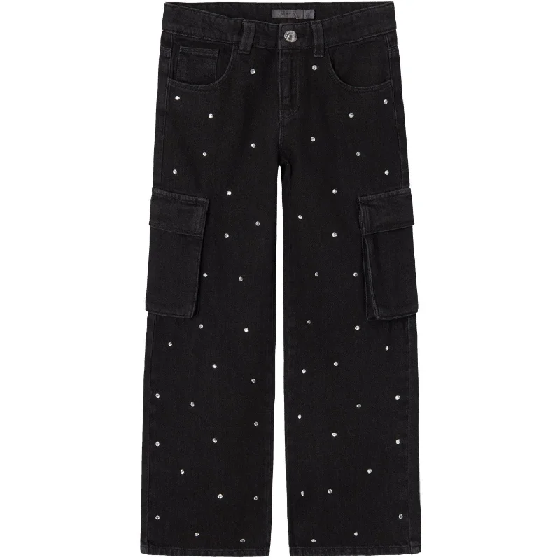 Women's winter - warm fleece - lined pants Bootcut women jeans to complement various shoe styles Name It Black Denim Rose Wide Cargo Jeans Women's winter - warm fleece - lined pants Bootcut women jeans to complement various shoe styles Name It Black Denim Rose Wide Cargo Jeans