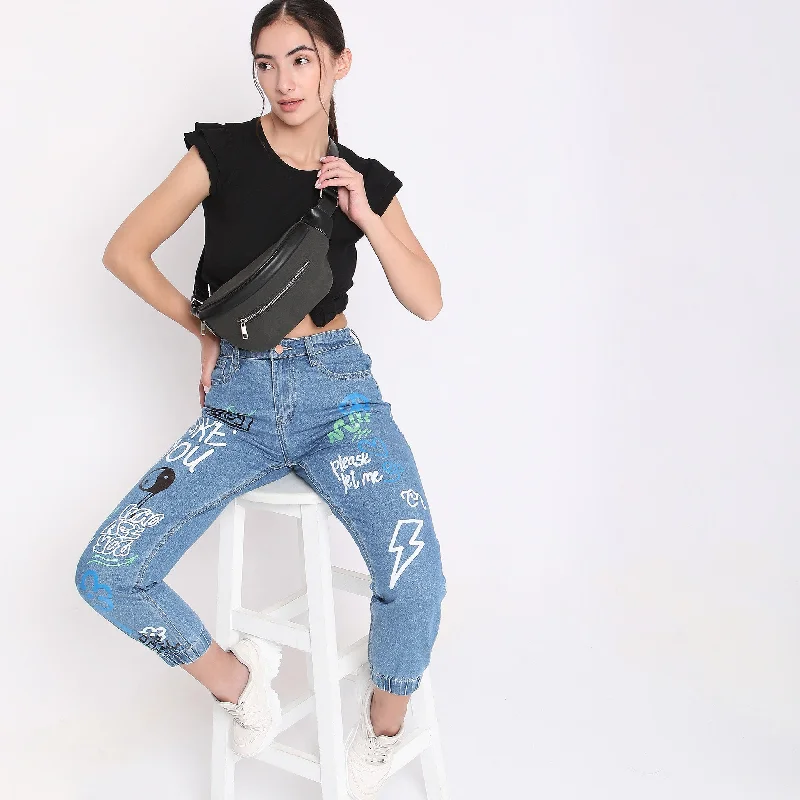 Women's pants for business trips Bootcut women jeans to complement various shoe styles Regular Fit Printed Jeans Women's pants for business trips Bootcut women jeans to complement various shoe styles Regular Fit Printed Jeans