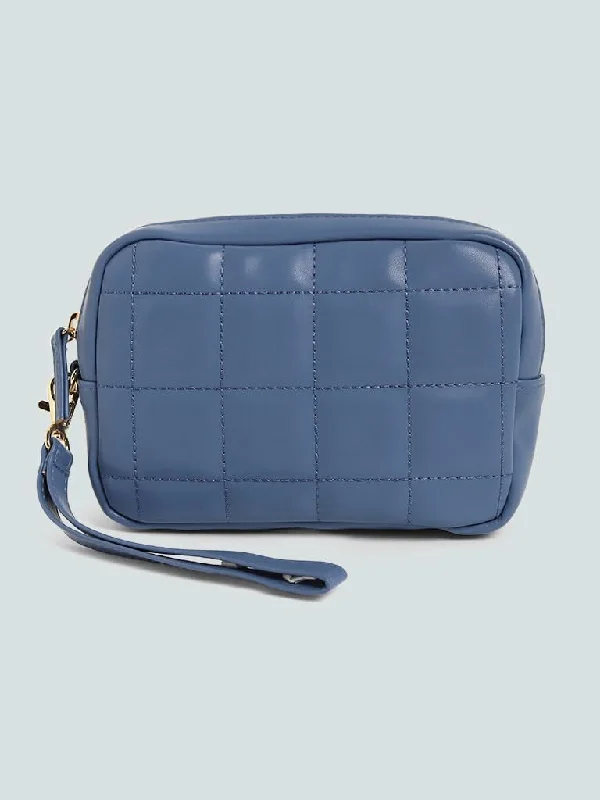 Women's designer brand pants High - rise flare women jeans for a 70s - inspired look Studiowest Dark Blue Quilted Square Pouch - Medium Women's designer brand pants High - rise flare women jeans for a 70s - inspired look Studiowest Dark Blue Quilted Square Pouch - Medium