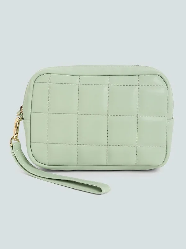 Women's skinny jeans pants High - waisted women jeans for a flattering silhouette Studiowest Pastel Green Quilted Square Pouch - Medium Women's skinny jeans pants High - waisted women jeans for a flattering silhouette Studiowest Pastel Green Quilted Square Pouch - Medium