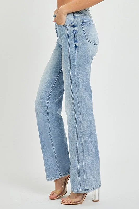 Women's on - sale casual pants Light - wash women jeans for a fresh and summery appearance Mid Rise Straight Jeans Women's on - sale casual pants Light - wash women jeans for a fresh and summery appearance Mid Rise Straight Jeans