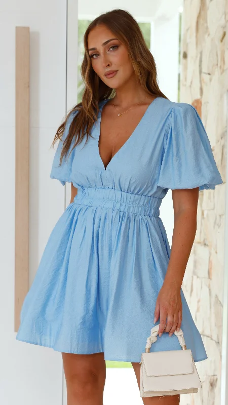 Erin Mini Dress - Blue