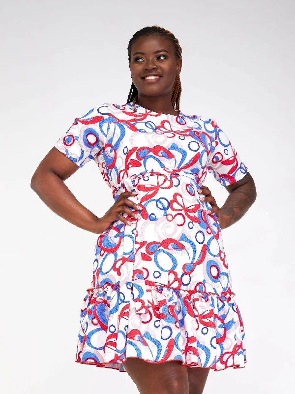 Lizola Josie Dress - Red / Blue