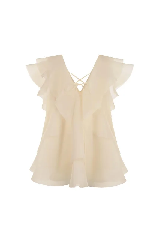 Lynn A-line Ruffle Layer Organza Mini Dress